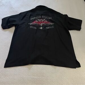 Classic Barrett Jackson Black Men's‎ Button Down Shirt Size Large~ Casual Wear